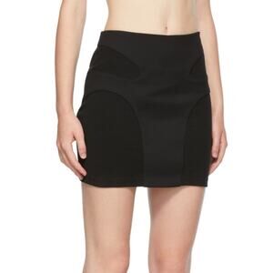 NWT Dion Lee Black Contour Stitch Mini Skirt Knit Mixed Media Size US 6 Goth